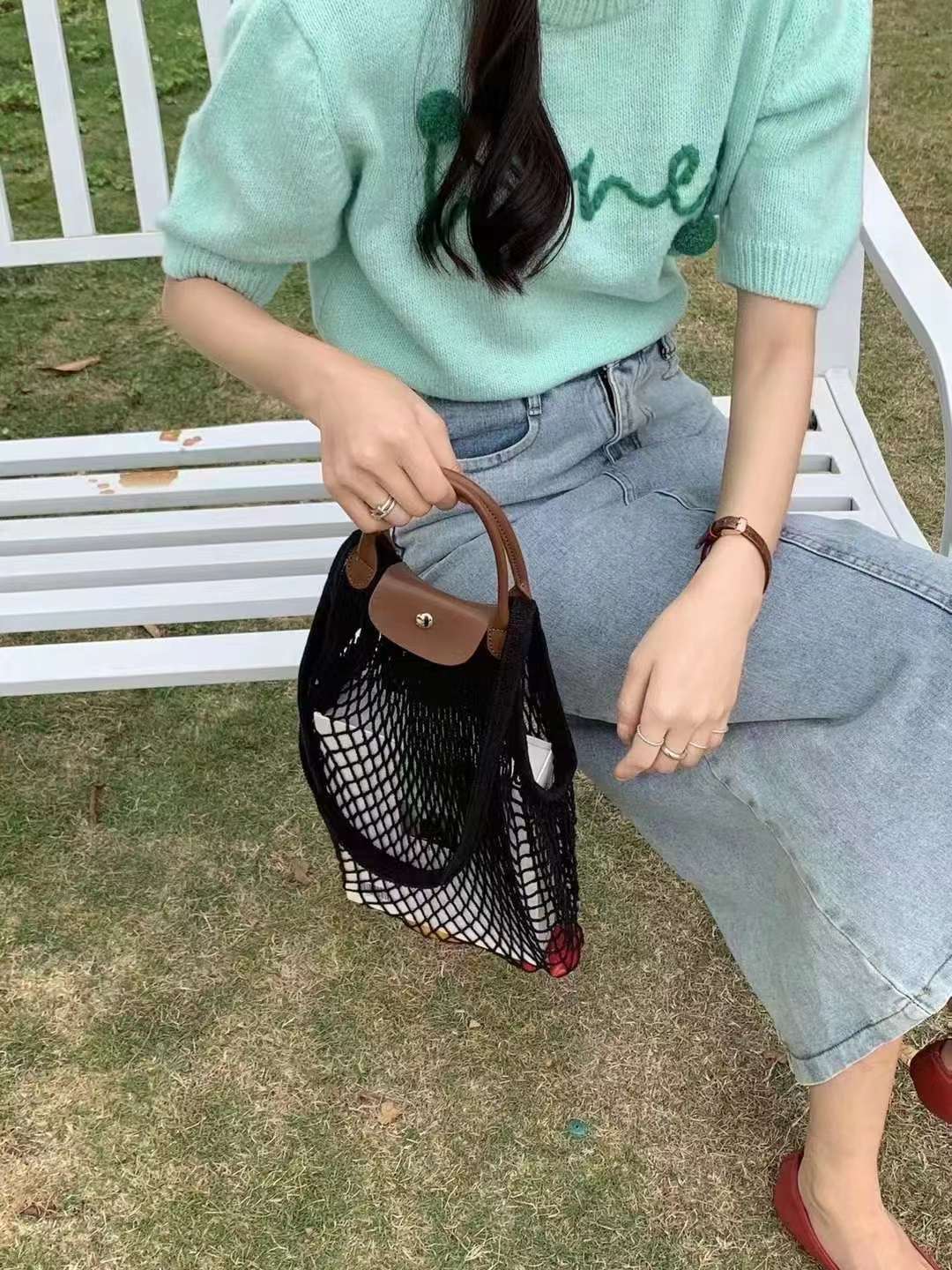 Bagone Shoulder Large Capacity Beach Bag Mesh Storage