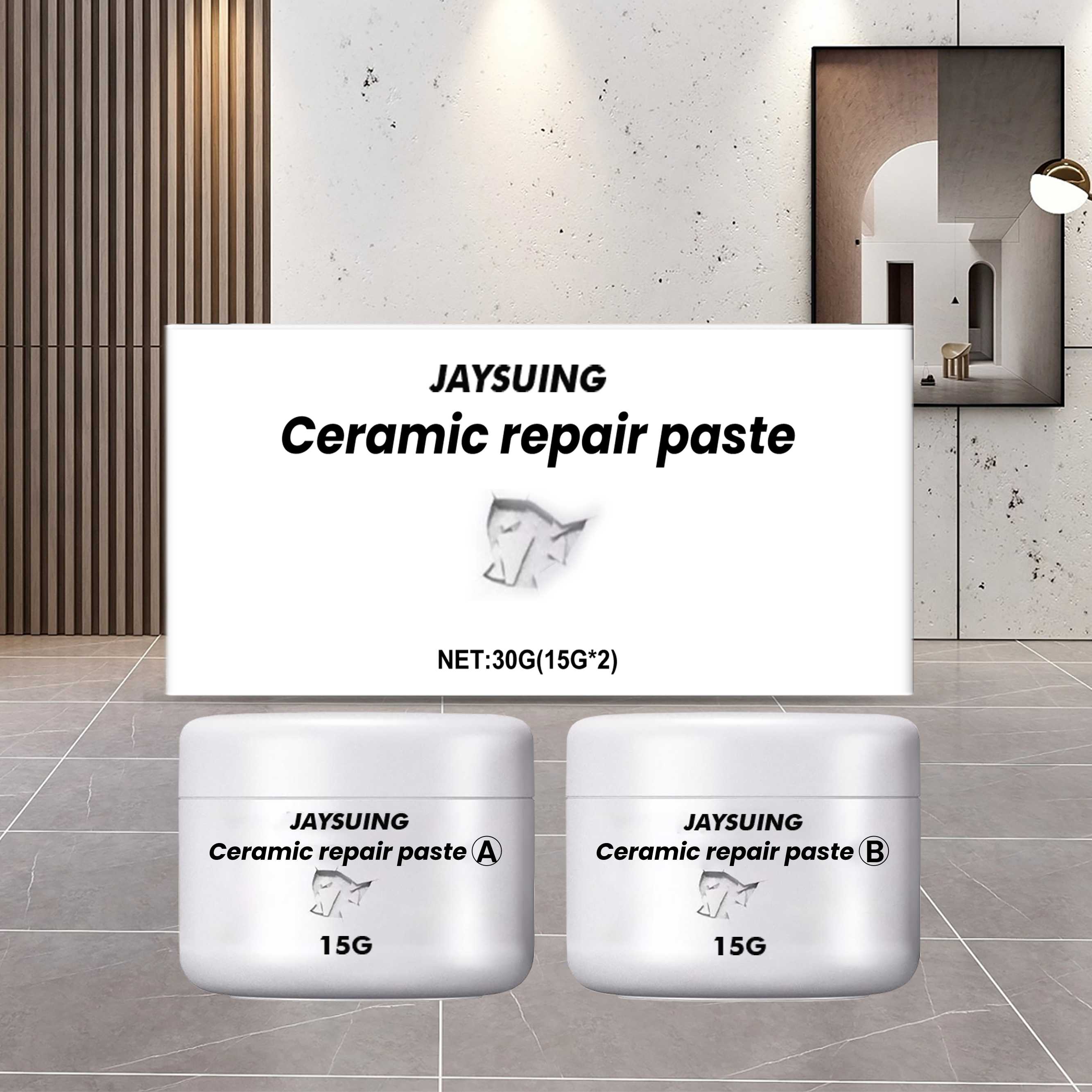 Agent de reparare a plăcilor ceramice – Depozit: stocul de sticle individuale este epuizat; cutie de carton cu etichetă nouă, conform listei de materiale