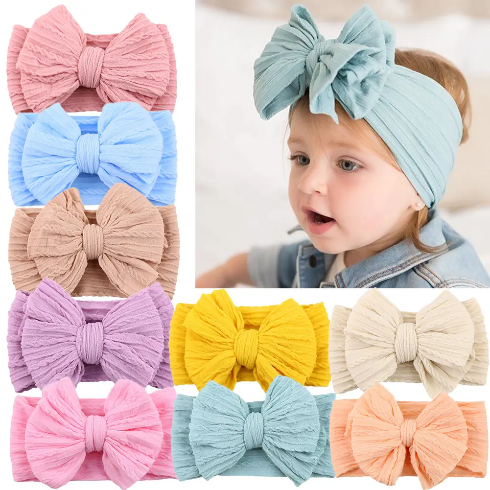 Handmade Baby Headbands Soft Stretchy Nylon Hair
