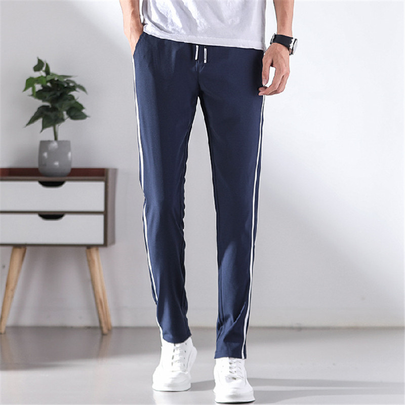 Trendy Men's Casual Pants Summer Hong Kong Style Loose Thin Sweatpants