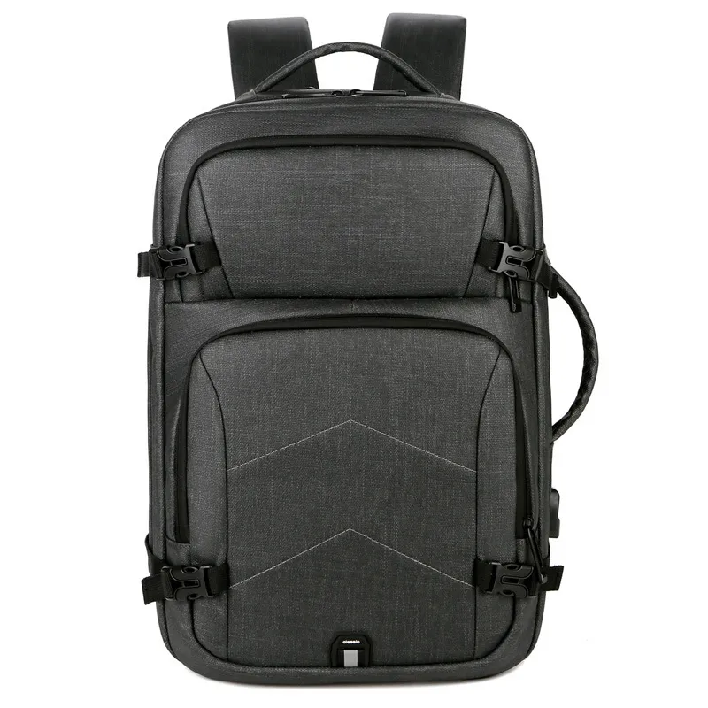 Large Capacity Travel Business Back Waterproof Backpack - Black