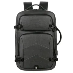 Large Capacity Travel Business Back Waterproof Backpack - Black - View 1
