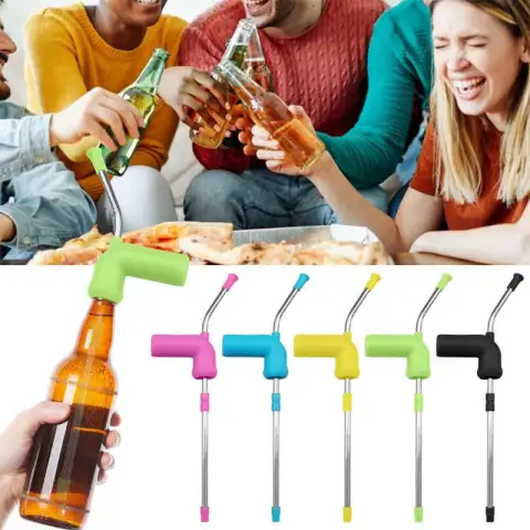 Beer Snorkel Straw Bong Funnel Slammer Double Drinking Bar