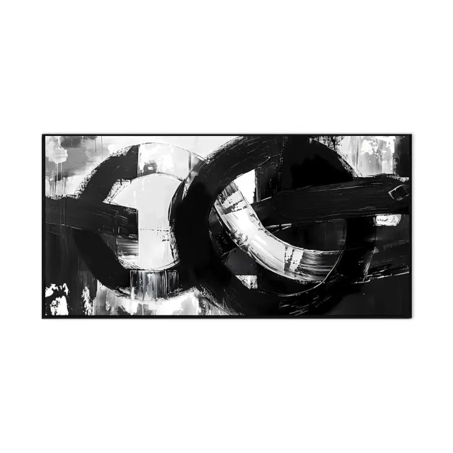 Handmade Oil Painting Canvas Wall Art Decoration Modern Black And White Abstract For Home Living Room Decor Rolled Frameless Unstretched Painting ... Without Inner Frame - Shop at LoveMi