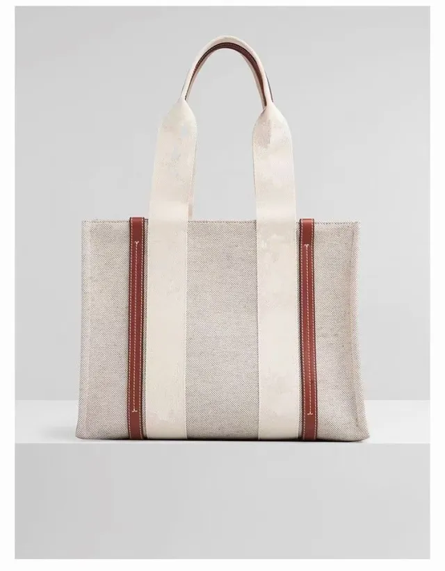 Tote Bag One Shoulder Korean Version Of Large capacity Canvas Khaki - Shop at LoveMi