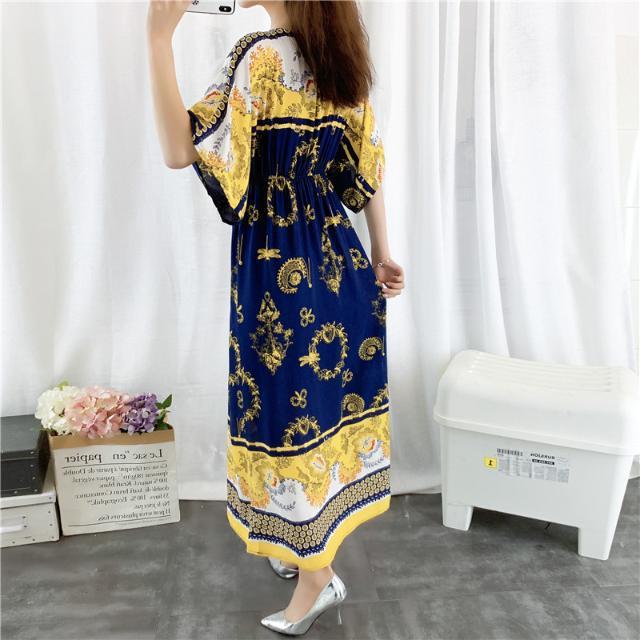 Women's Seaside Holiday Cotton Silk Dress Ethnic Style