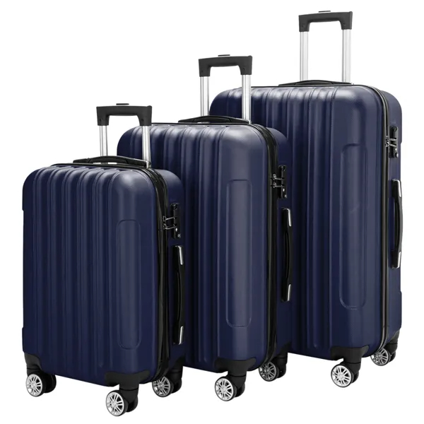 3-in-1 Multifunctional Large Capacity Traveling Storage Suitcase Luggage Set Navy Blue 2