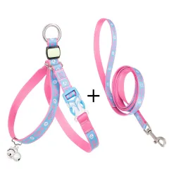 Pet Cat Bell Chest Strap Haulage Rope Package Vest Small Dog Teddy Leash - Blue - View 1