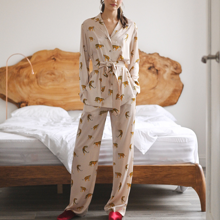 Title 3, French Print Fashion Loose Comfortable Pajama Set