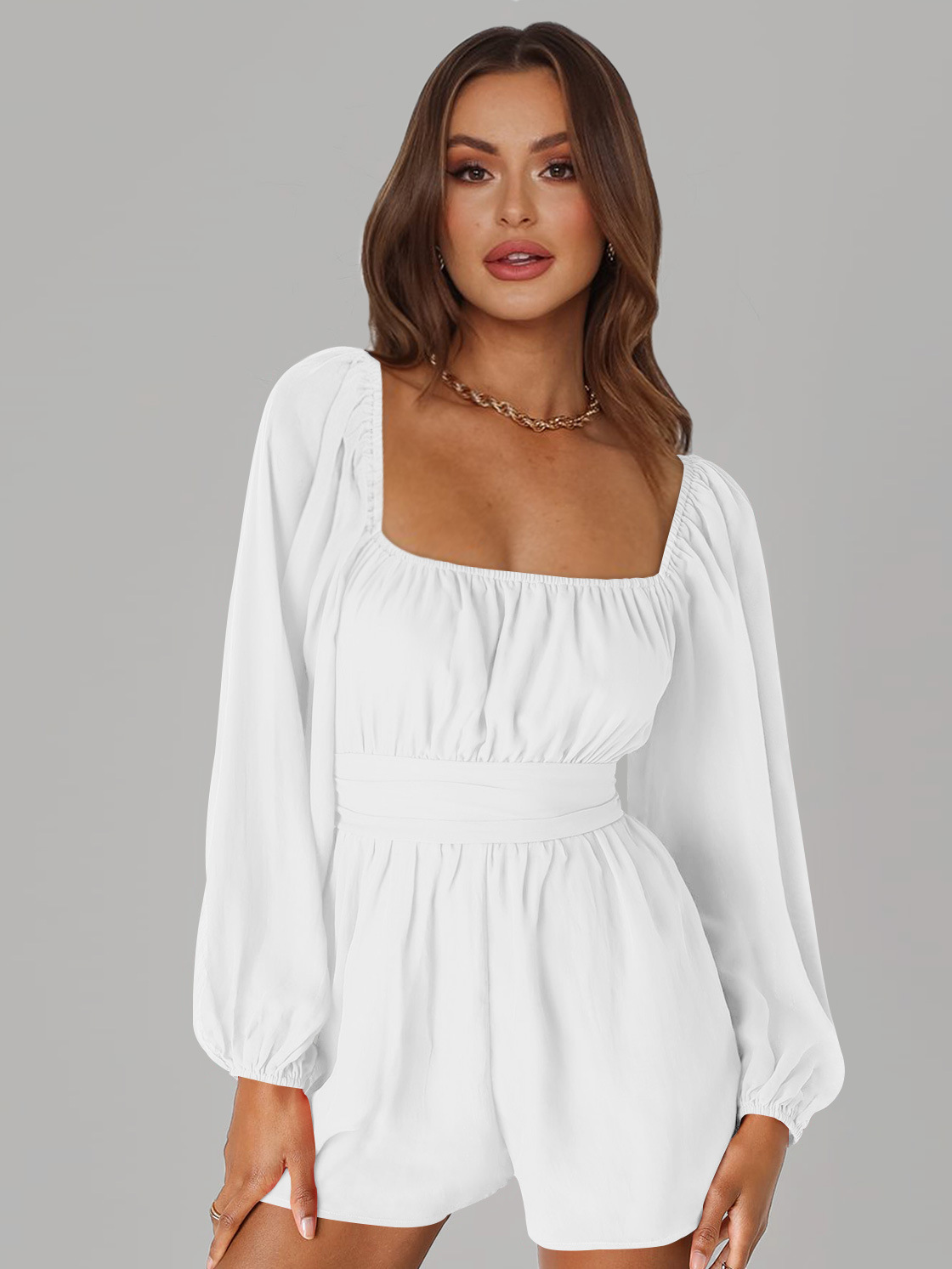 Long Sleeve Lantern Jumpsuit