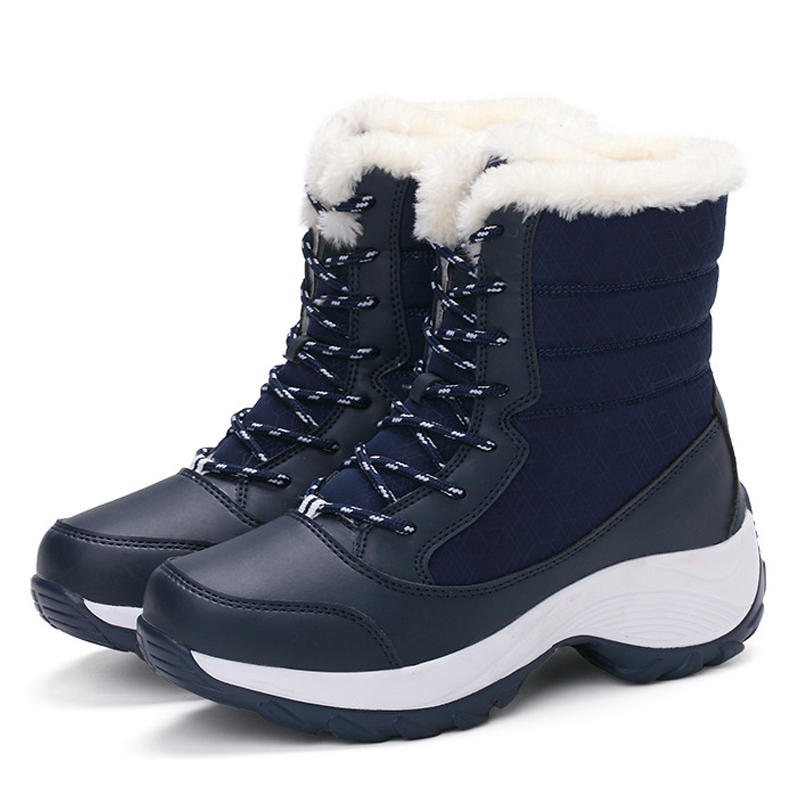 Snow Boots Plush Warm Ankle Boots For Women Winter Shoes Blue - Shop at LoveMi