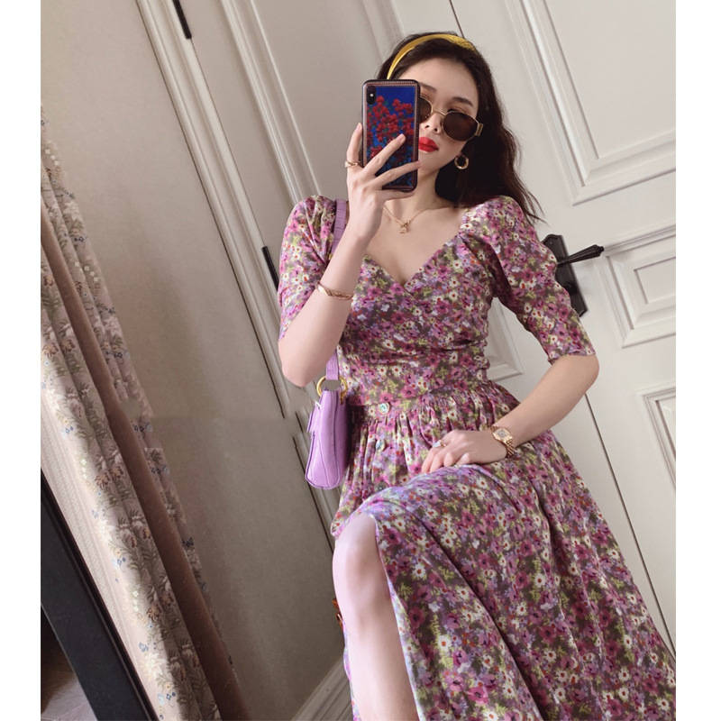 Floral A-Line Long Dress
