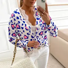 European And American Print Cardigan Single Breasted Long Sleeve Casual Ladies Top - Pattern One - View 1