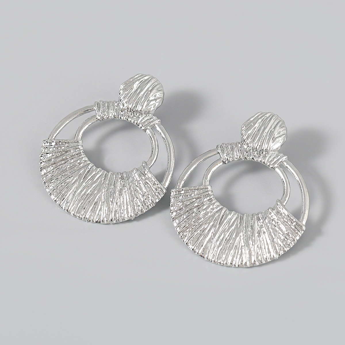 Fashion Design Multi-layer Circular Alloy Line Geometric Earrings