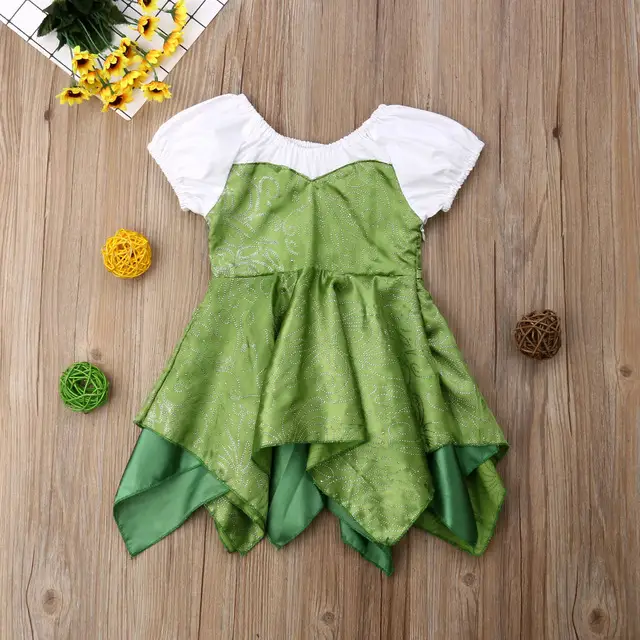 Pretty Baby Girls Green Princess Dress Spliced Slippy