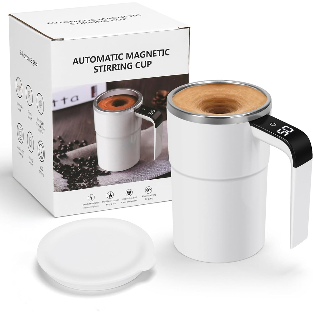 12oz Self Stirring Mug, Auto Magnetic Coffee Mug With LED Display Temperature, Rechargeable Automatic Stirring Cup - Image 7