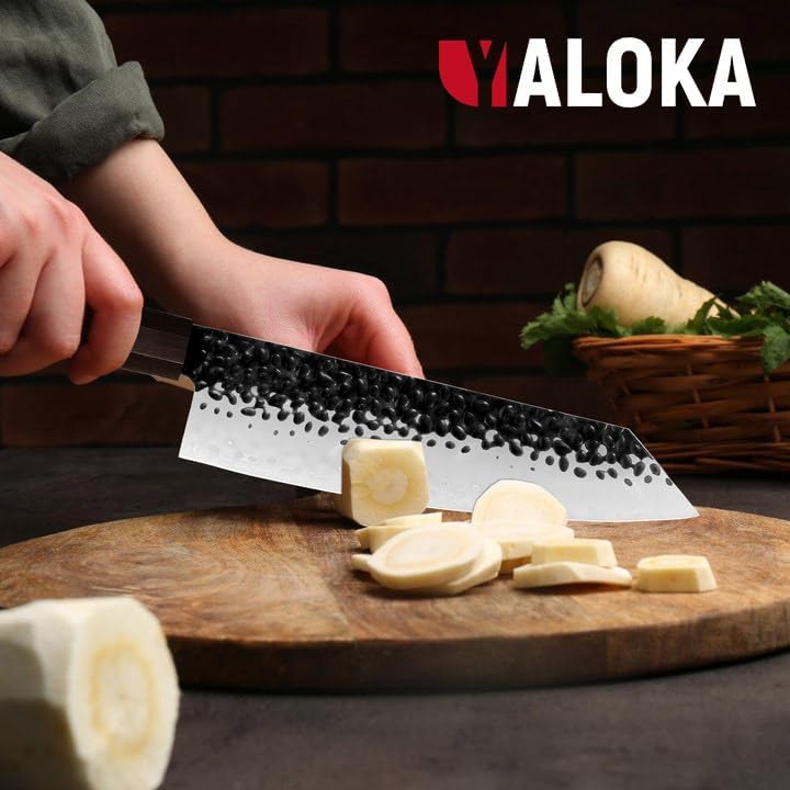 8 Inch Gyuto Chef Knife - Japanese Steel. A Breathtaking Blade. Comfortable Touch. Super Sharp Japanese Knife. Perfect Cooking Cookware Gift. Yaloka Promise. Cannot be sold on Amazon!