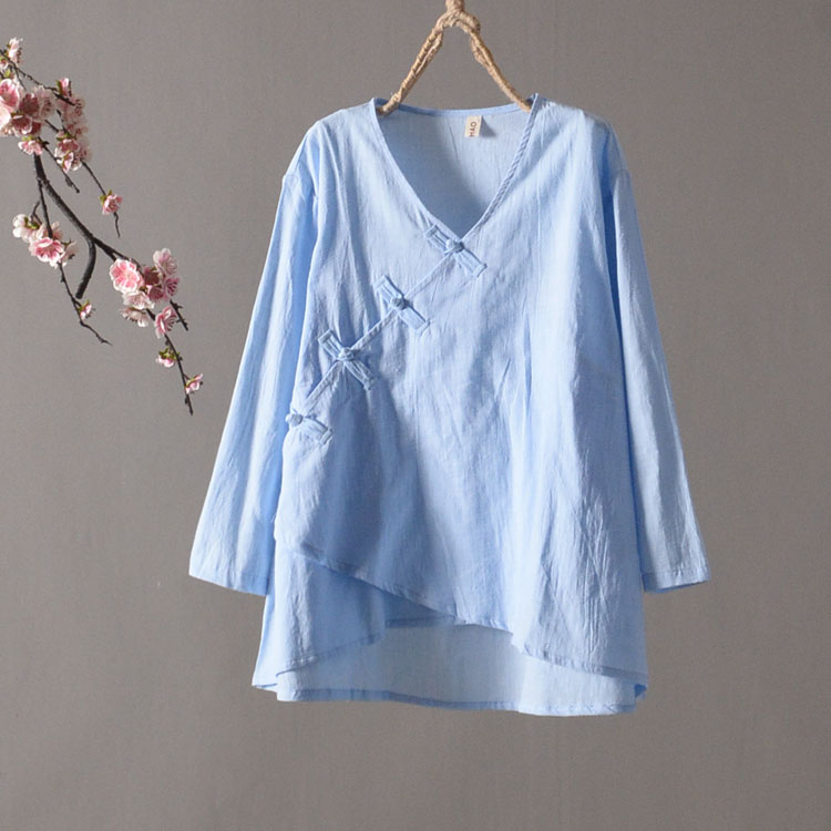 Loose Hanfu Cotton And Linen Shirt