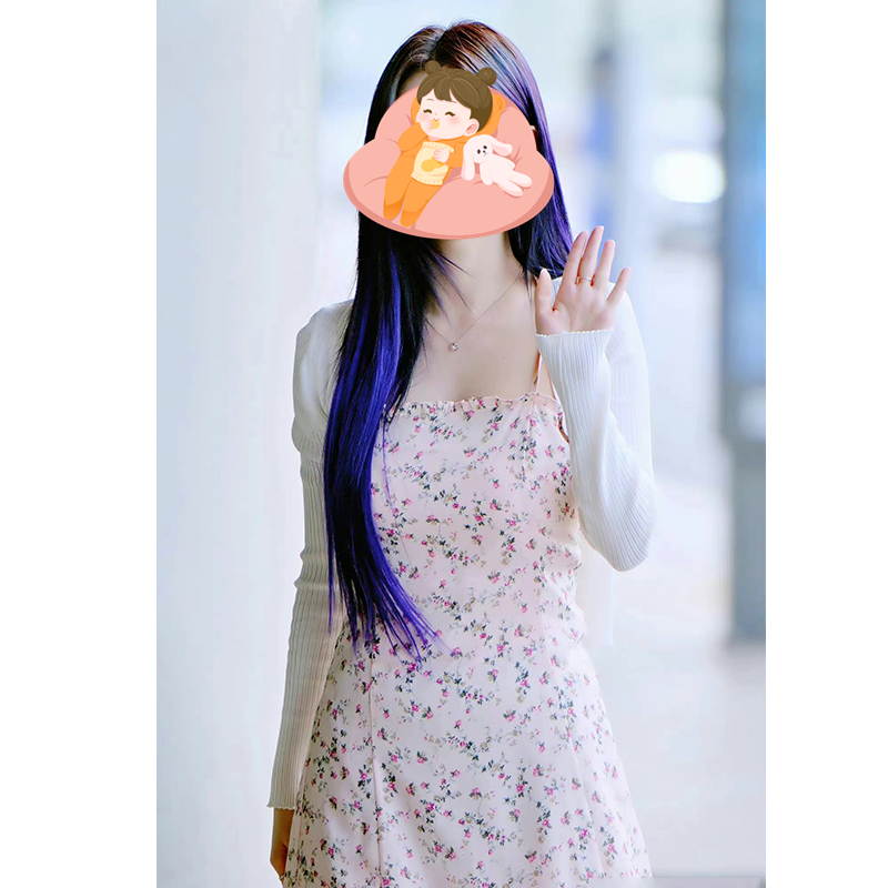 Pink Floral Suspender Dress Lace Cute Short Style