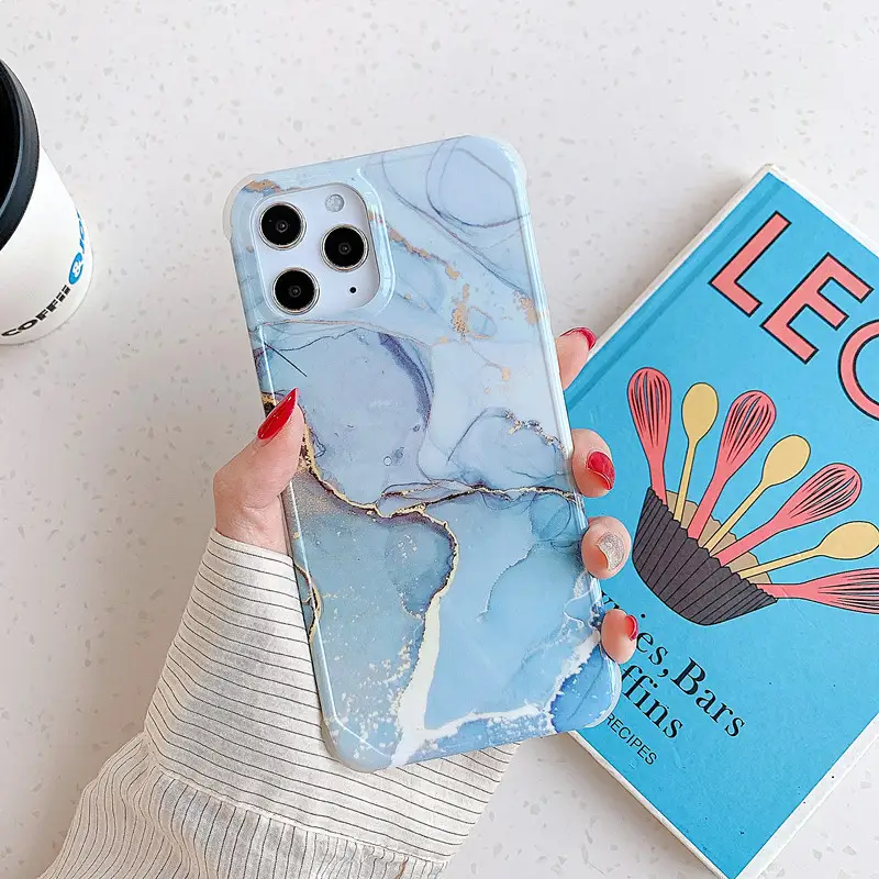 Gilded Marble Silicone Thickened Phone Case