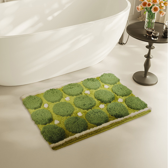 Rectangular Extra Soft Moss Plush Carpet Fluffy Non-Slip Green Moss Rug Strong Absorbent Thickened Tufted Floor Mat Kitchen