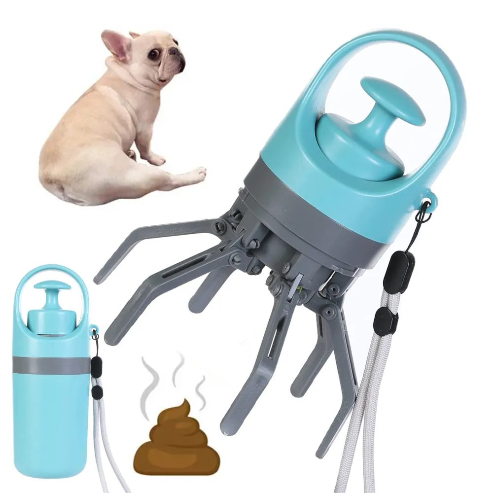 Portable Lightweight Dog Pooper Scooper with Built-in Poop Bag