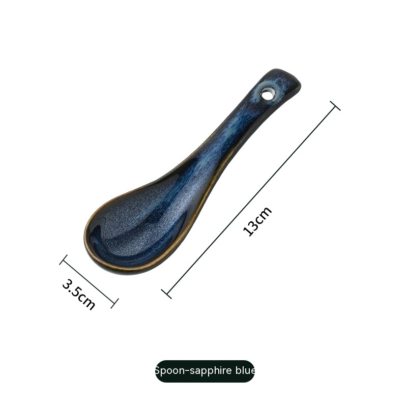 Title 1, Ceramic Soup Spoon Large Soup Long Handle Noodl...