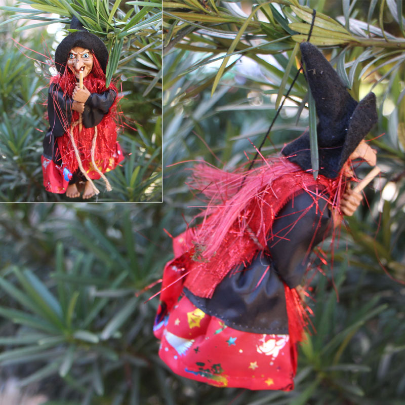 Festival bar retro witch ornaments broom haunted house