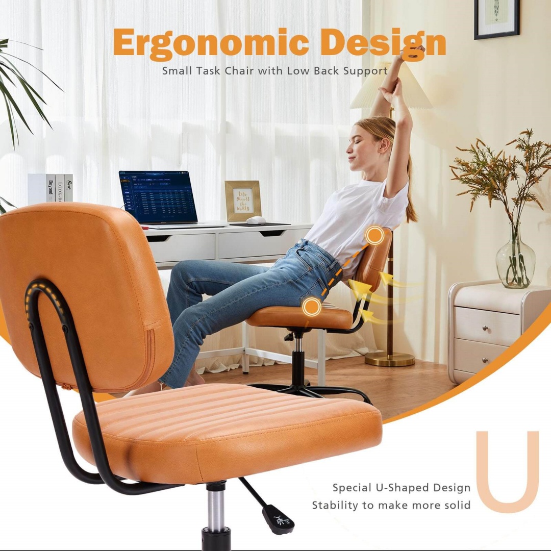 Adjustable Height 360degrees Rolling Swivel Computer Task Chair Without Arm image 39