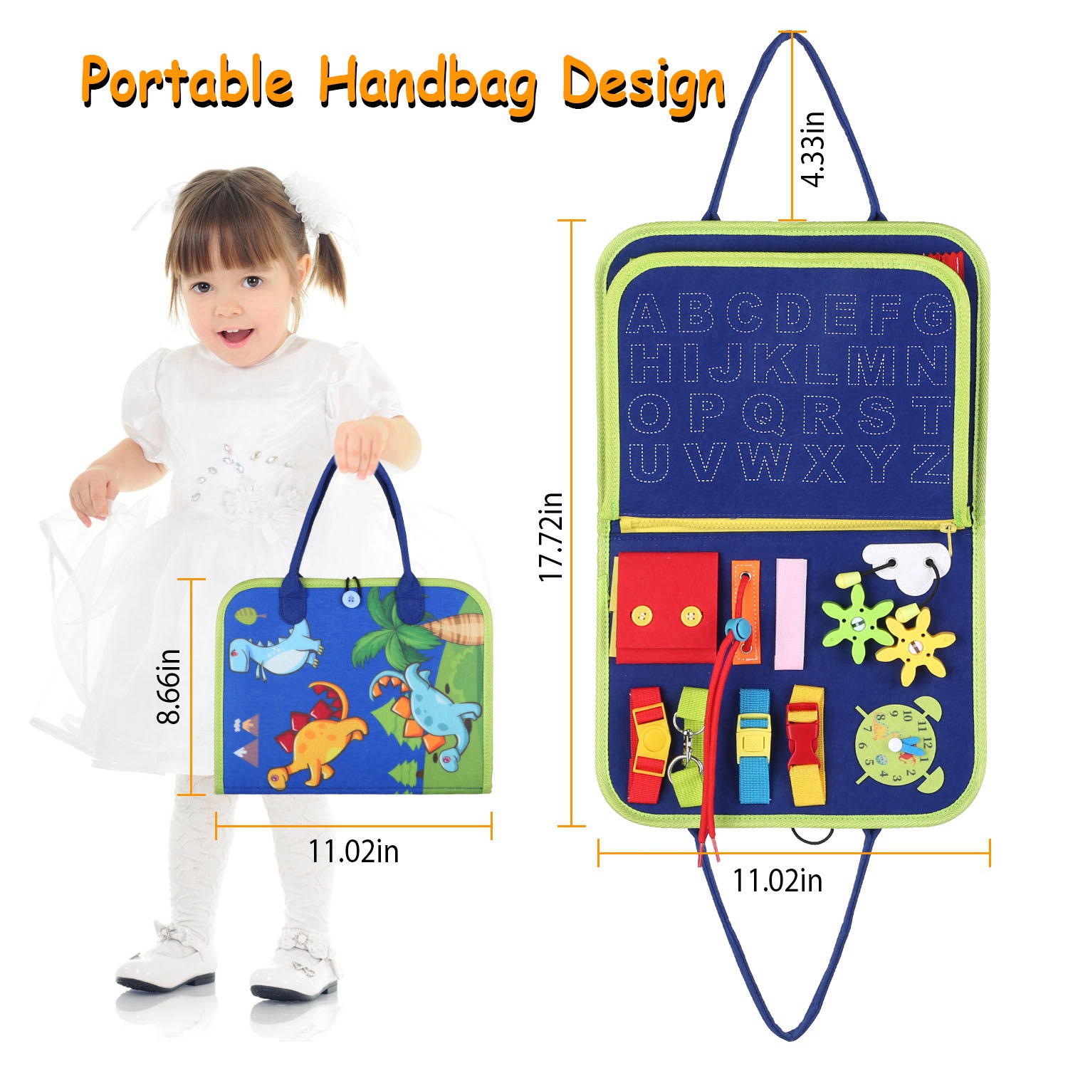 1Set Kids Busy Board Sensory Activity Board Preschool Learning Toys Montessori Educational Gift For 1 To 6 Years Old Baby Toddler Girls Boys