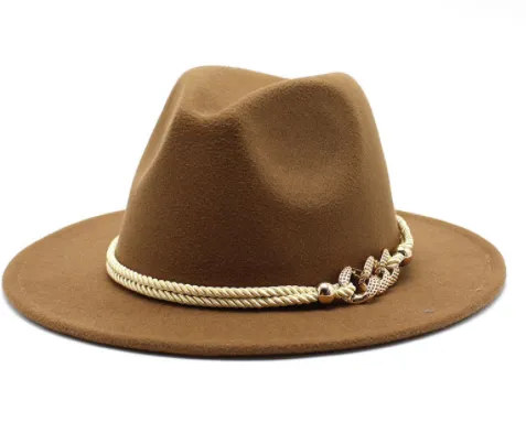 Women's Autumn And Winter British Style Jazz Hat Light Brown - Shop at LoveMi
