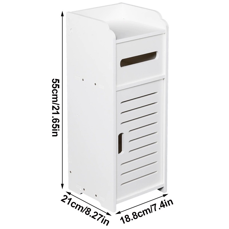 White Bathroom Bedroom Cabinet Drawer Shelf Cupboard Storage Free Standing Floor