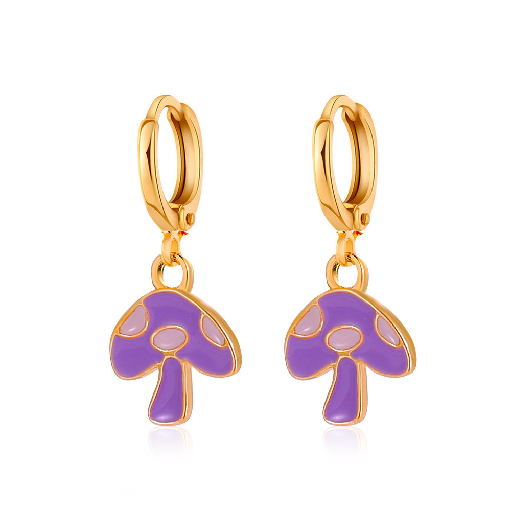 Mori Simulation Green Mushroom Earrings Personality