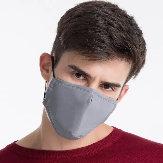 Cotton Pure Color Washable Dust proof Warmth Mask Grey - Shop at LoveMi