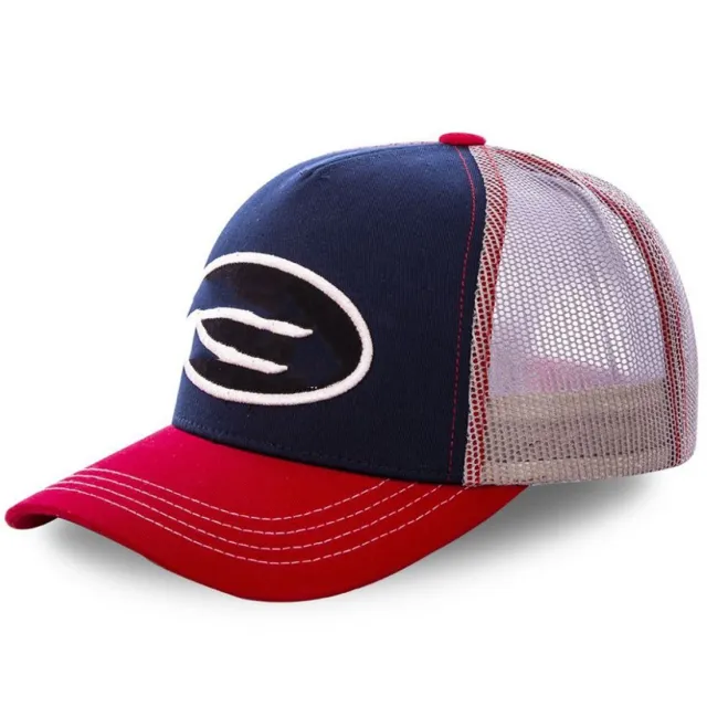 Sunshade Breathable Embroidered Pure Cotton Mesh Hat Navy Red - Shop at LoveMi