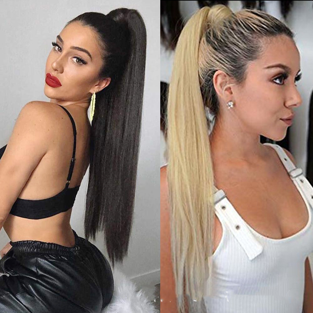 ذيل حصان بسحّاب خفي من الألياف الكيميائية بتقنية لف الأسلاك عالية الحرارة