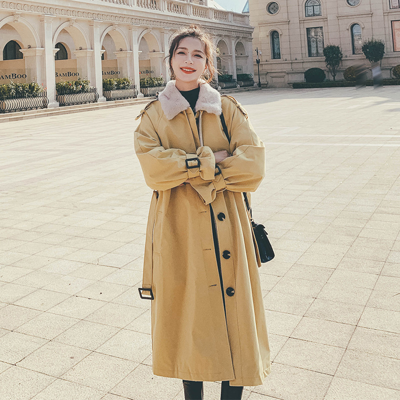 Loose Lamb Wool Coat Women's Winter Long Over The Knee