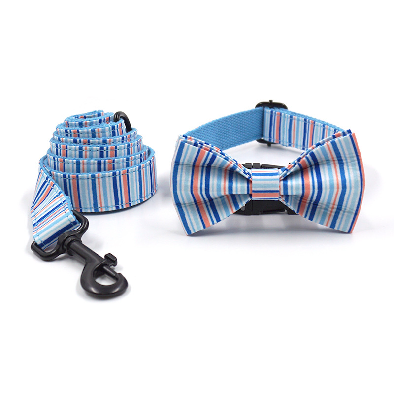 Title 5, Pet Collar Traction Rope Bow Tie Suit Stripe Cr...