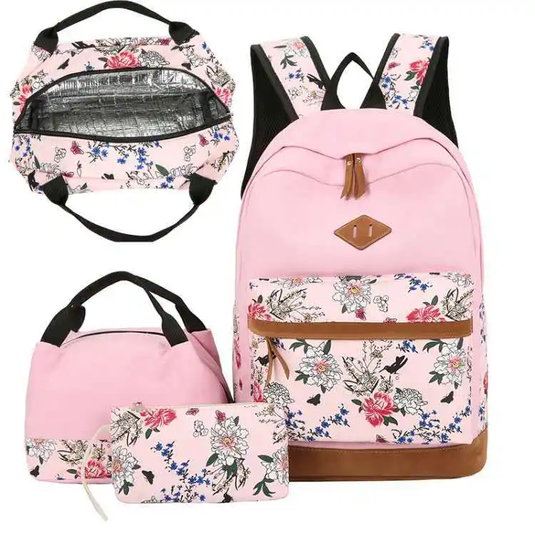 Japanese Style Backpack With Floral Shoulders