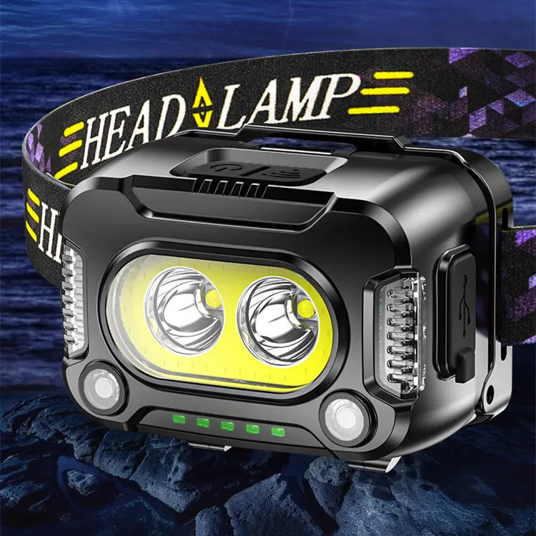 New COB Strong Light Sensing Headlamp Night