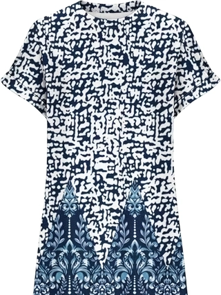 Short Sleeve Printed Pocket Dress