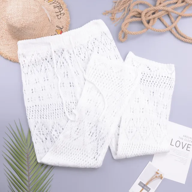 Fashion Sexy Lady's Openwork Knitted Trousers White - Shop at LoveMi