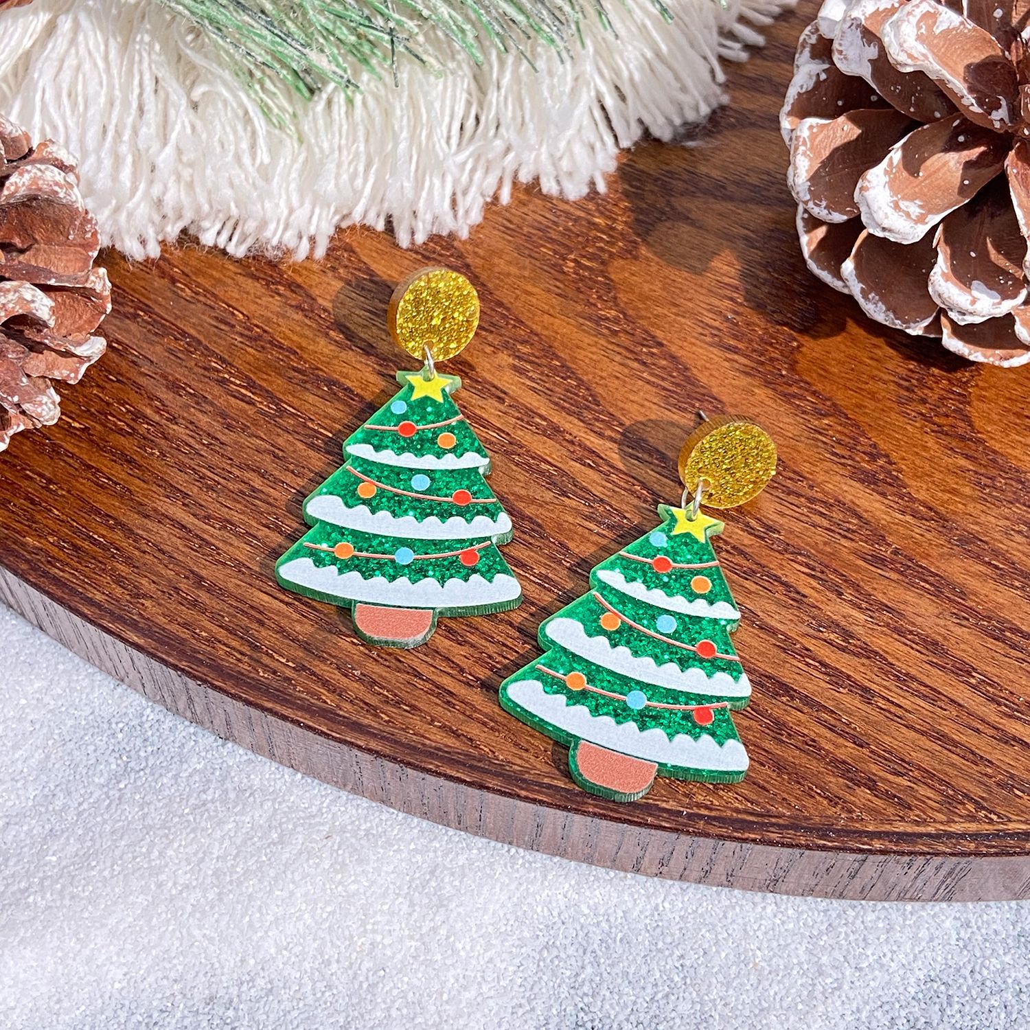 Title 1, Christmas Earrings Female Contrast Color Cute X...