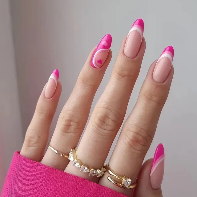 Mid Length Press On False Nails Gradient Easy Wear Franch Reusable Natural Jp1508 - Shop at LoveMi