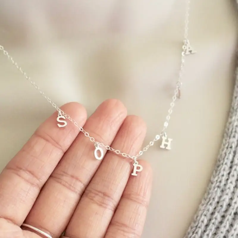 Women's Personalized Name Pendant Necklace, Necklace, Initial Chain, Friendship Gift