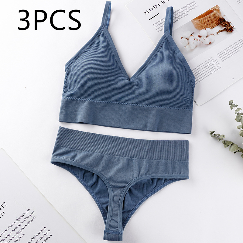 Women's Thin French Style No Steel Ring Panties And Bra Set - Picture 9 of 23