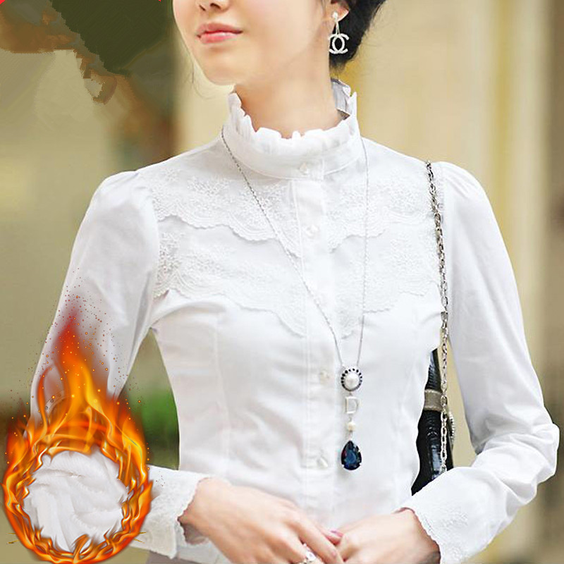 OL Commuter Lady Lace Long Sleeve Blouse