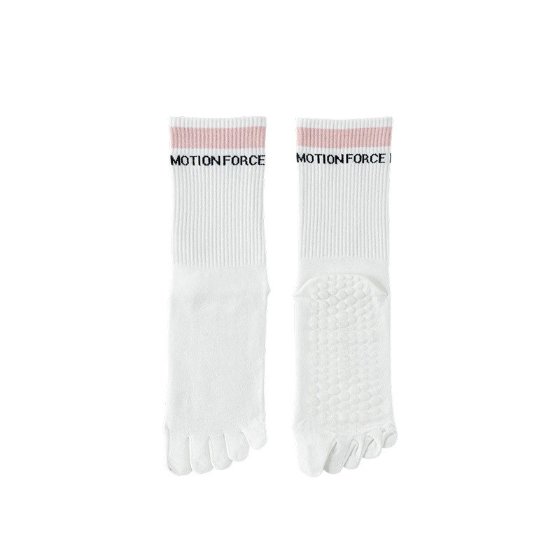 Yoga Socks, Professional Anti Slip Mid Tube Socks, Sports Five Finger Socks, Flooring, Indoor Fitness, Pilates, Split Toe Long Tube Socks