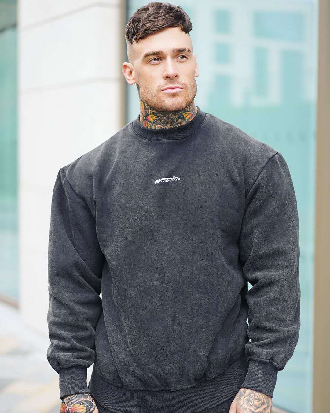 Double Sided Fleece Warm Crew Neck Oversized Loose T-Shirt