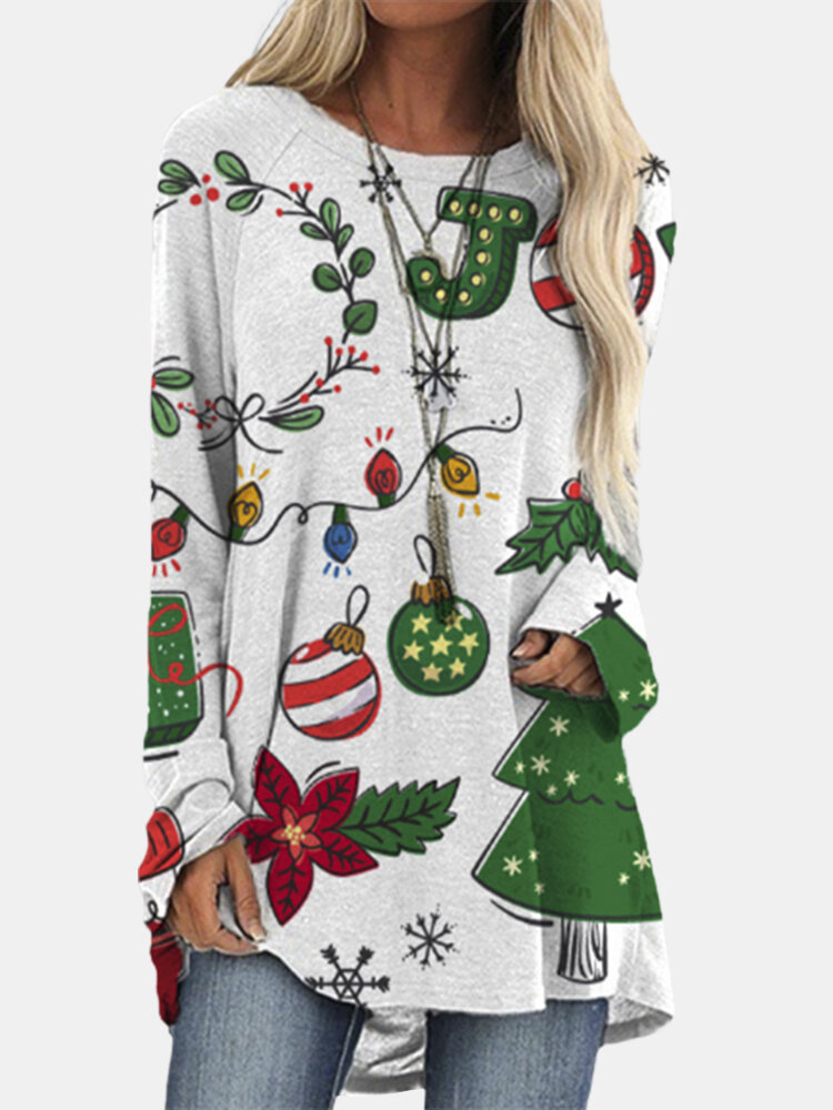 Title 3, Damen-Pullover-T-Shirt mit Weihnachtsdruck und ...